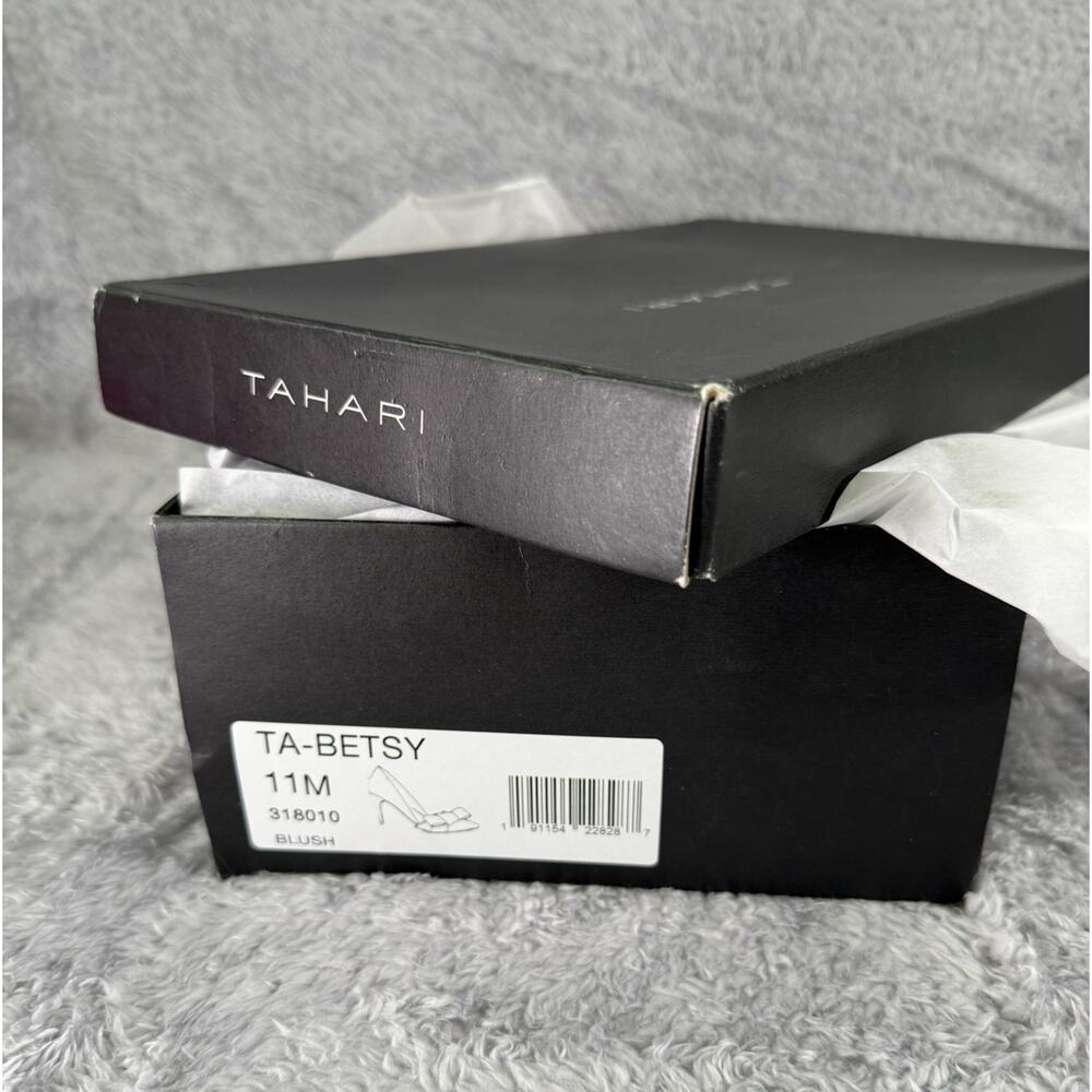 Tahari Betsy Suede Pumps Blush Pink Bow Women's Size 11 Dress Shoes Heels - Picture 7 of 9